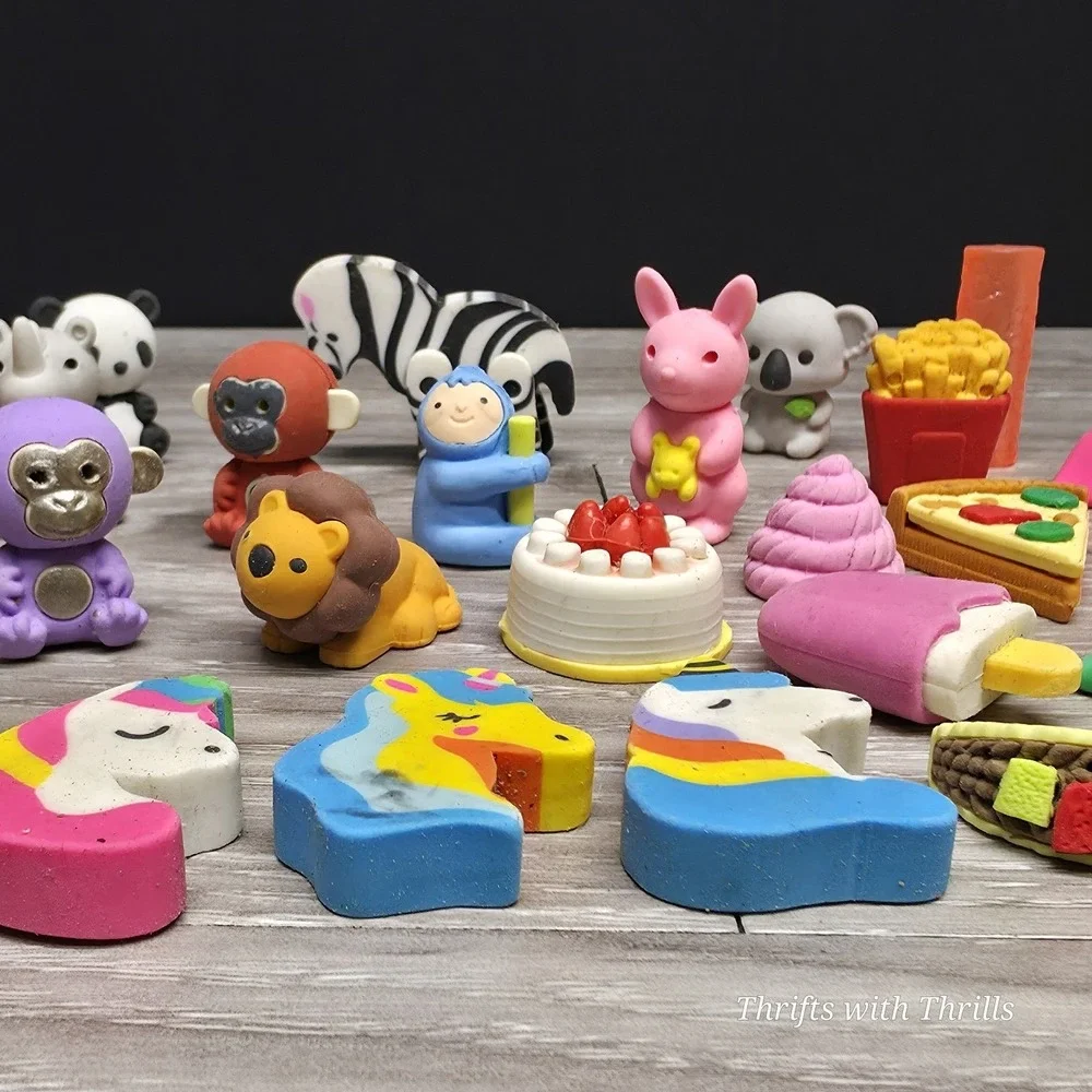 Animal Erasers And Other Erasers- Pets Pencil Erasers Puzzle Animals - 35+ Piece